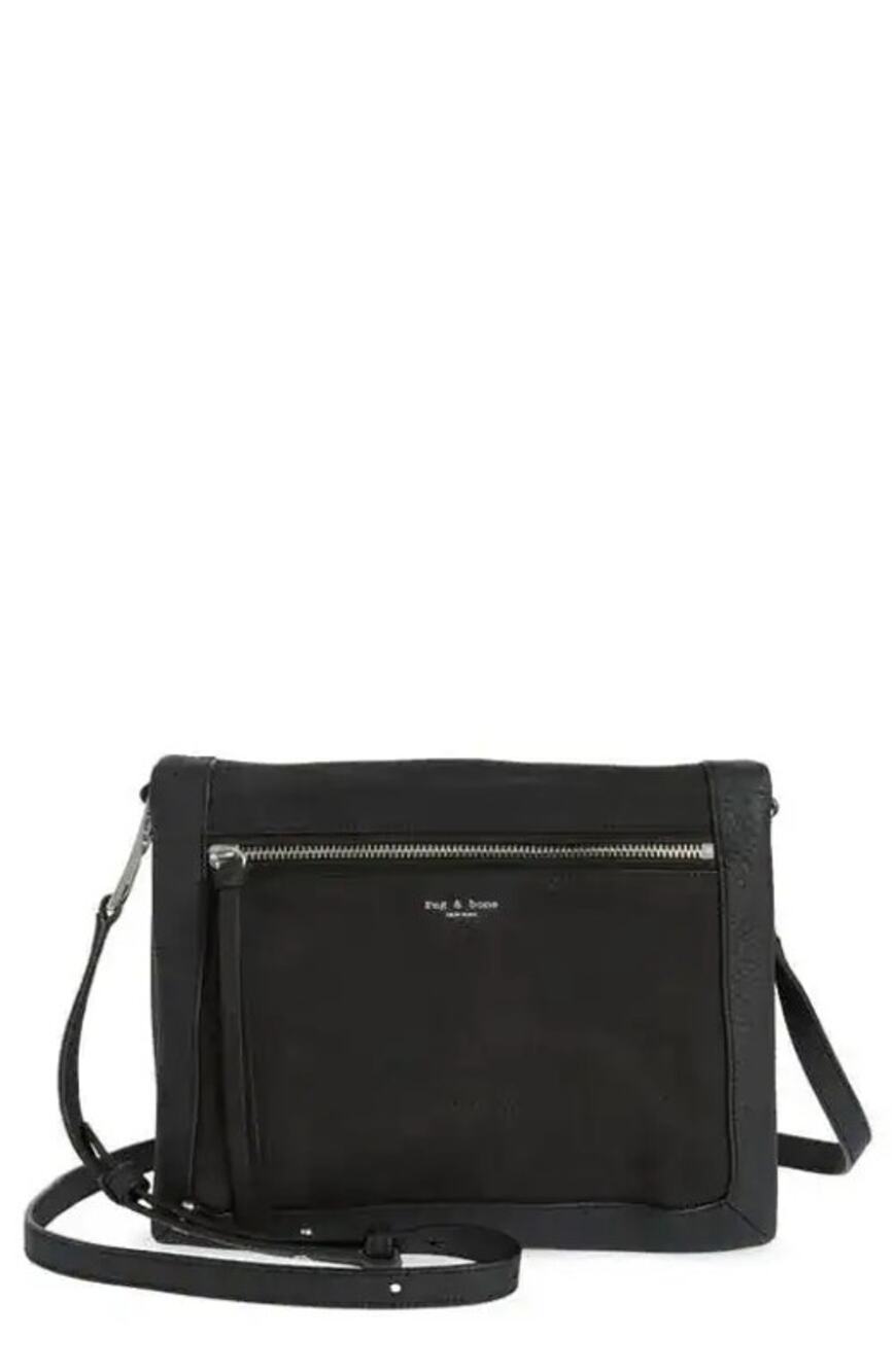 Rag & Bone Crossbody Olympus Bag Purse Black Pebbled Leather